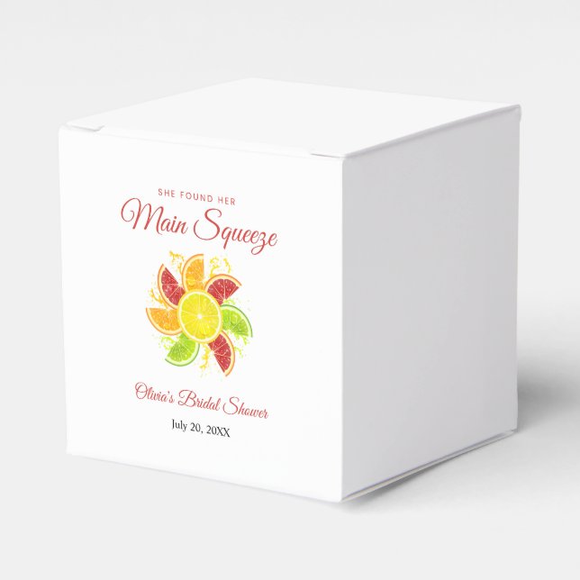 She Found Her Main Squeeze Lemon Bridal Shower  Favour Box (Front Side)