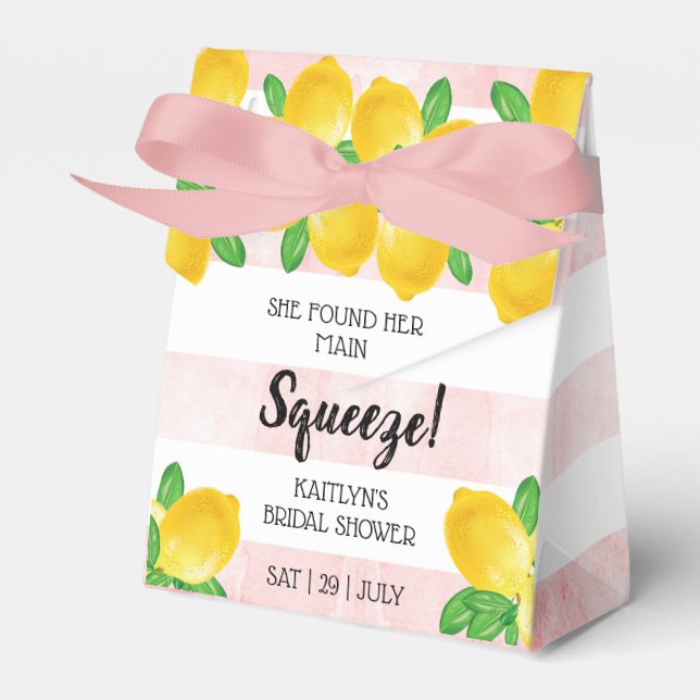 She Found Her Main Squeeze Lemon Bridal Shower Favour Box (Front Side)