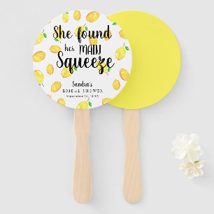 She Found Her Main Squeeze Lemon Bridal Shower Hand Fan