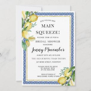 She Found Her Main Squeeze Lemon Bridal Shower Invitation