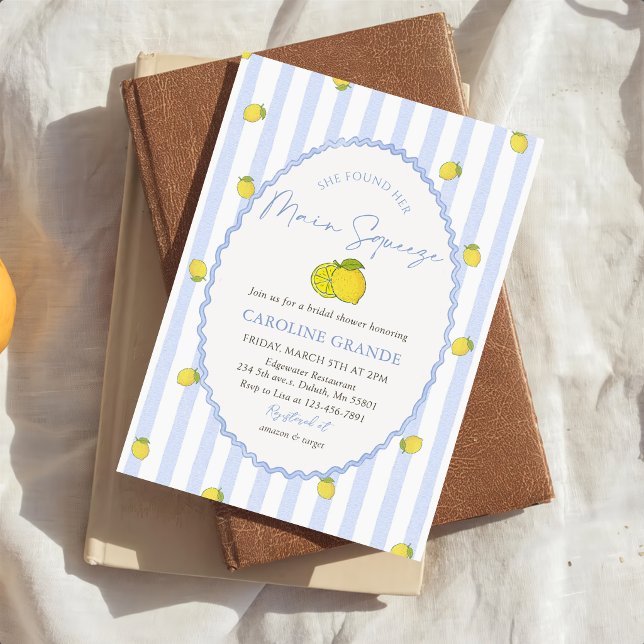 She Found Her Main Squeeze Lemon Bridal Shower Invitation (Creator Uploaded)