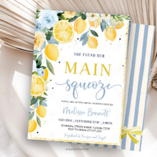 She Found Her Main Squeeze Lemon Bridal Shower Invitation