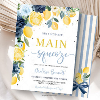 She Found Her Main Squeeze Lemon Bridal Shower Invitation