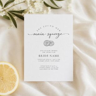 She Found Her Main Squeeze Lemon Bridal Shower Invitation