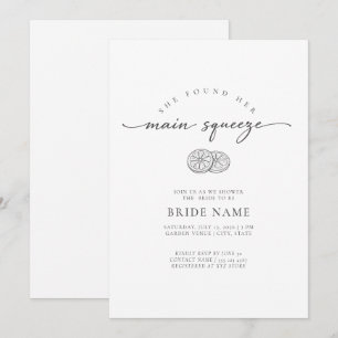 She Found Her Main Squeeze Lemon Bridal Shower Invitation