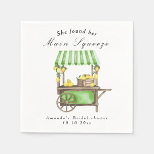 She Found Her Main Squeeze Lemon Bridal Shower Napkin