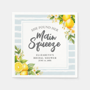 She Found Her Main Squeeze Lemon Bridal Shower Napkin