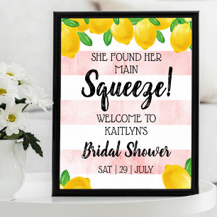She Found Her Main Squeeze Lemon Bridal Shower Poster
