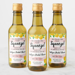 She Found Her Main Squeeze Lemon Bridal Shower Wine Label