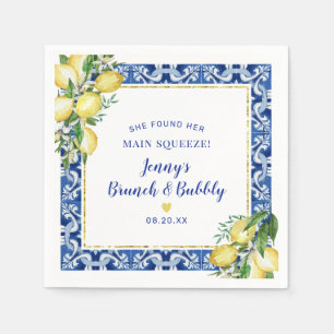 She Found Her Main Squeeze Lemon Brunch Bubbly Napkin