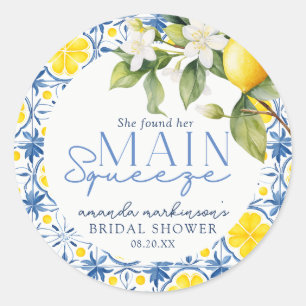 ⁠She Found Her Main Squeeze Lemon Mediterranean Classic Round Sticker