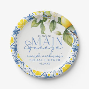 She Found Her Main Squeeze Lemon Mediterranean Paper Plate