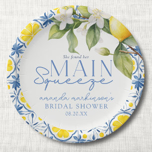 She Found Her Main Squeeze Lemon Mediterranean Paper Plate