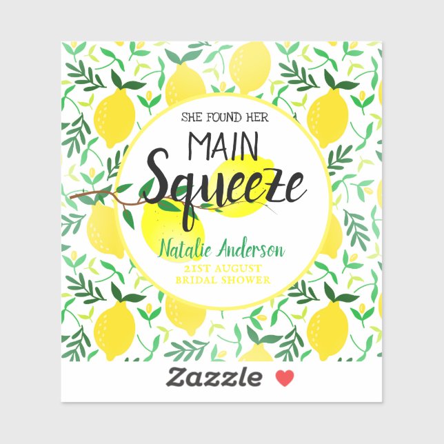 She Found Her Main Squeeze Lemons Bridal Shower (Sheet)