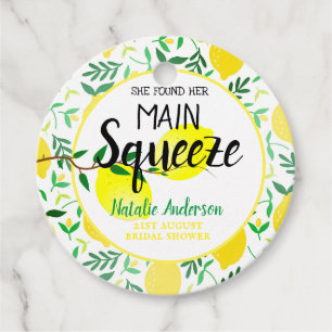 She Found Her Main Squeeze Lemons Bridal Shower Favour Tags