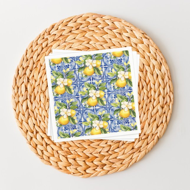 She Found Her Main Squeeze Lemons Bridal Shower Napkin (Creator Uploaded)