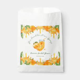She Found Her Main Squeeze Orange Bridal Shower Favour Bags