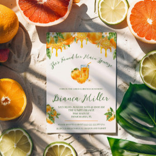 She Found Her Main Squeeze Orange Bridal Shower Invitation