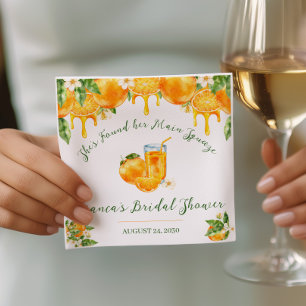 She Found Her Main Squeeze Orange Bridal Shower Napkin
