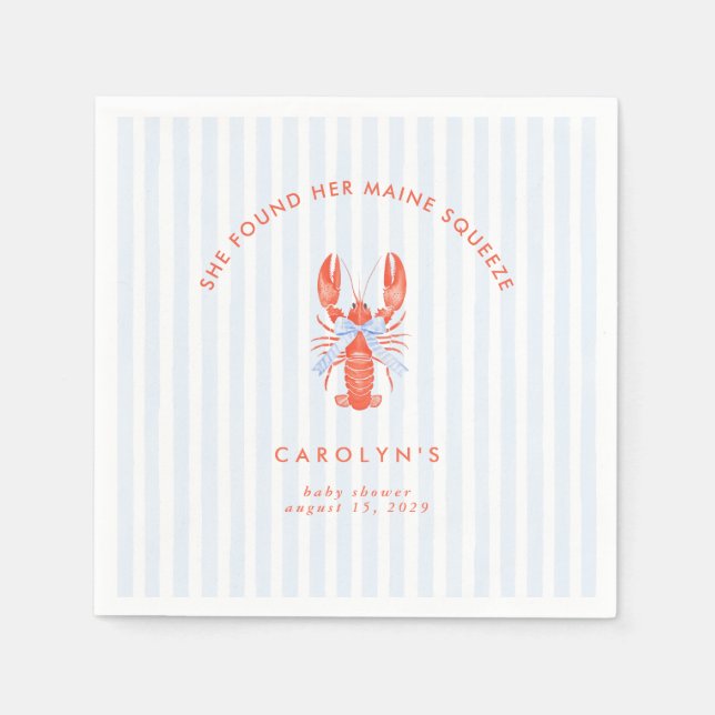 She Found Her Maine Squeeze Coastal Lobster  Napkin (Front)