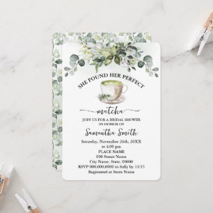 She Found Her Matcha Bridal Shower Eucalyptus Invitation