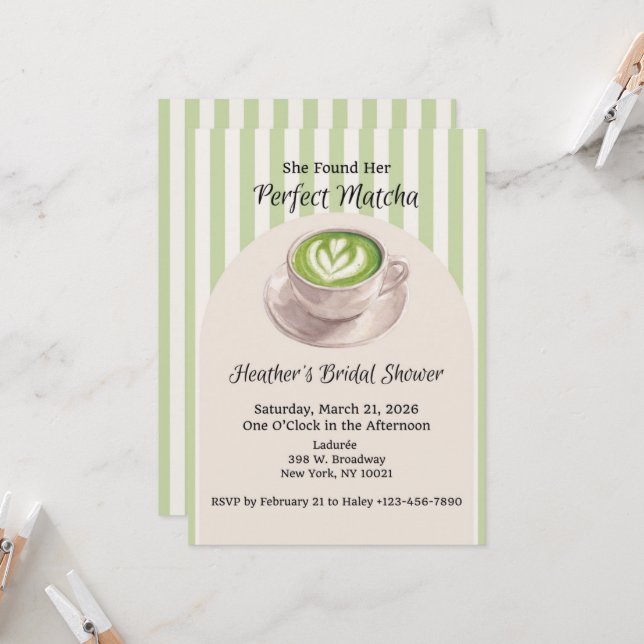 She Found Her Perfect Match Invitation (Front/Back In Situ)