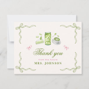 She Found Her Perfect Matcha Bow Bridal Shower  Thank You Card