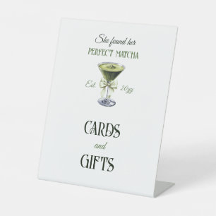 She Found Her Perfect Matcha Bridal Shower Favour Pedestal Sign