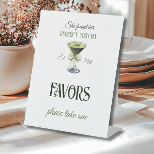 She Found Her Perfect Matcha Bridal Shower Favours Pedestal Sign