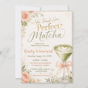 She Found Her Perfect Matcha Bridal Shower Invitation