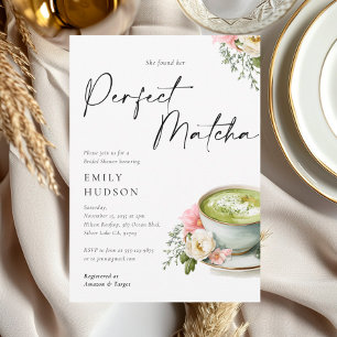 She Found Her Perfect Matcha Bridal Shower Invitation