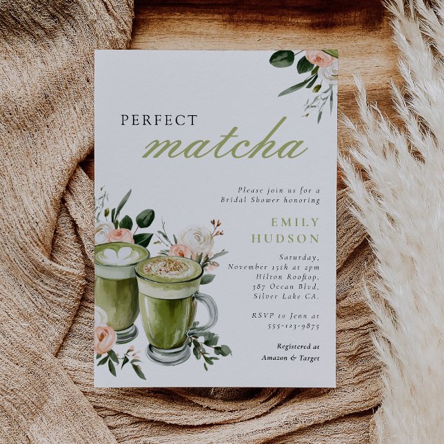 She Found Her Perfect Matcha Bridal Shower Invitation (Creator Uploaded)