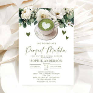 She Found Her Perfect Matcha Bridal Shower  Invitation