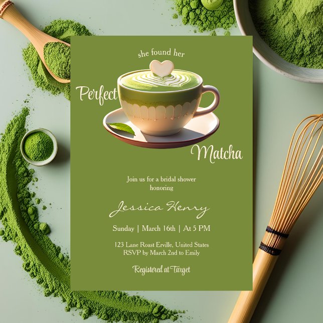 She Found her Perfect Matcha Bridal Shower Invitation (Creator Uploaded)