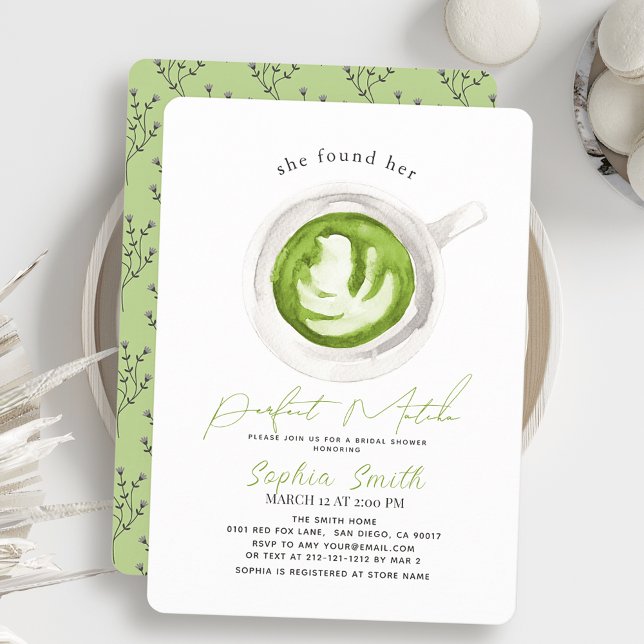 She found her Perfect Matcha Bridal Shower Invitation (Creator Uploaded)