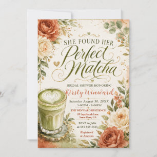 She Found Her Perfect Matcha Bridal Shower Invitation