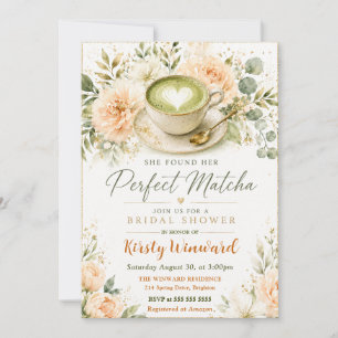 She Found Her Perfect Matcha Bridal Shower Invitation