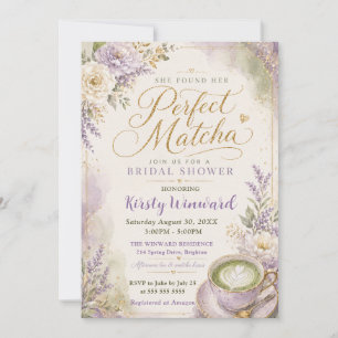 She Found Her Perfect Matcha Bridal Shower Invitation