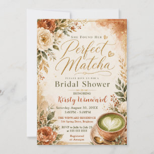 She Found Her Perfect Matcha Bridal Shower Invitation
