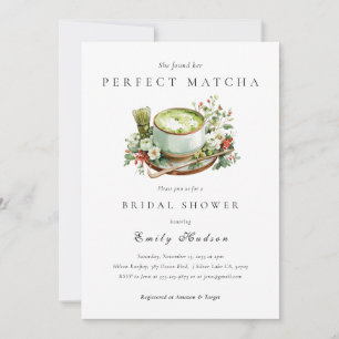 She Found Her Perfect Matcha Bridal Shower Invitation