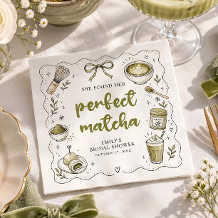 She Found Her Perfect Matcha Bridal Shower Party Napkin