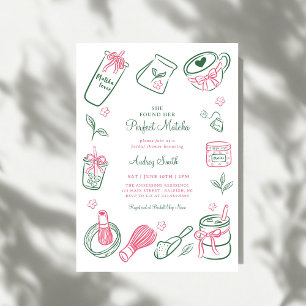She Found Her Perfect Matcha Green Bridal Shower Invitation