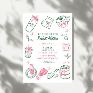 She Found Her Perfect Matcha Green Bridal Shower Invitation