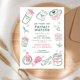 She Found Her Perfect Matcha Green Bridal Shower Invitation