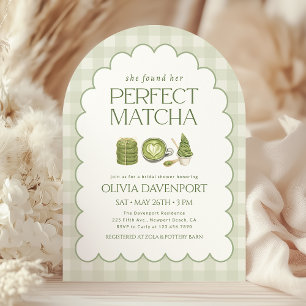 She Found Her Perfect Matcha Green Bridal Shower Invitation