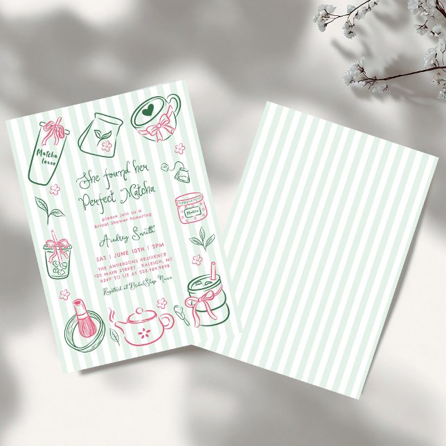 She Found Her Perfect Matcha Green  Bridal Shower Invitation (Creator Uploaded)