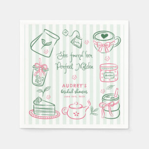 She Found Her Perfect Matcha Green Bridal Shower N Napkin