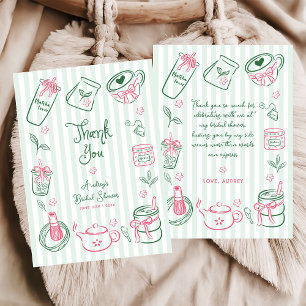 She Found Her Perfect Matcha Green Bridal Shower Thank You Card