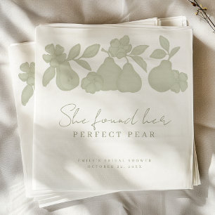 She Found Her Perfect Pear Bridal Shower Luncheon Napkin