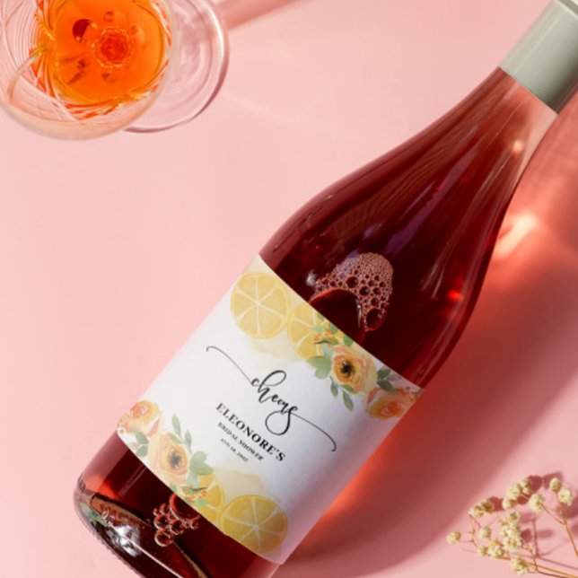 She Found her Squeeze Cheers Bridal Shower  Wine Label (Creator Uploaded)